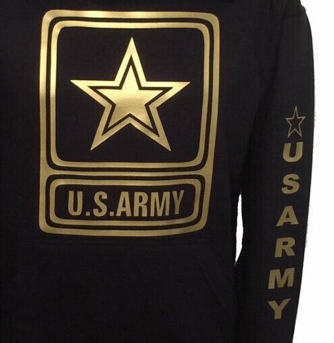 US Army hoodie Shiny Gold design hooded sweatshirts - Picture 3 of 3