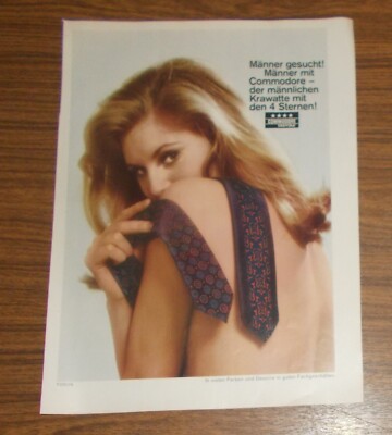 Seltene Werbung vintage COMMODORE TREVIRA - Die männliche Krawatte #3 1968