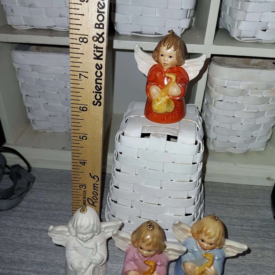 Juego de 4--1978 Adorno Anual Árbol de Navidad Angel Bell Goebel W. Alemania Foto 2 de 3