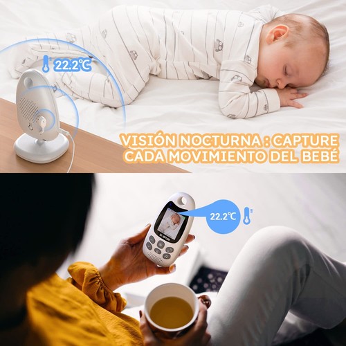 BOIFUN Babyphone mit Kamera Kabellos VOX App Bildschirm & 2,0 Zoll LCD ohne WLAN - Bild 5 von 8