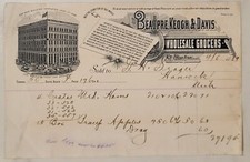 1889 Billhead Minnesota St Paul Beaupre Keogh Davis Wholesale Grocers