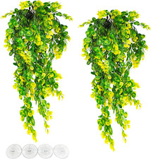 Reptile Plants Hanging Terrarium Plants Artificial Leaves Habitat Decorations wi