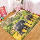 3D Woods Elephant C060 Animal Non Slip Rug Mat Round Elegant Carpet Zoe