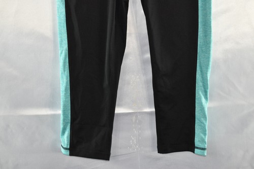 Leggings deportivos recortados en bloques de colores Ideology para mujer, negros, talla S - Imagen 3 de 5