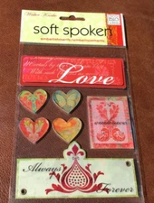 MAMBI Soft Spoken Scrapbook Layered 3D Stickers WALTER KNABE LOVE *