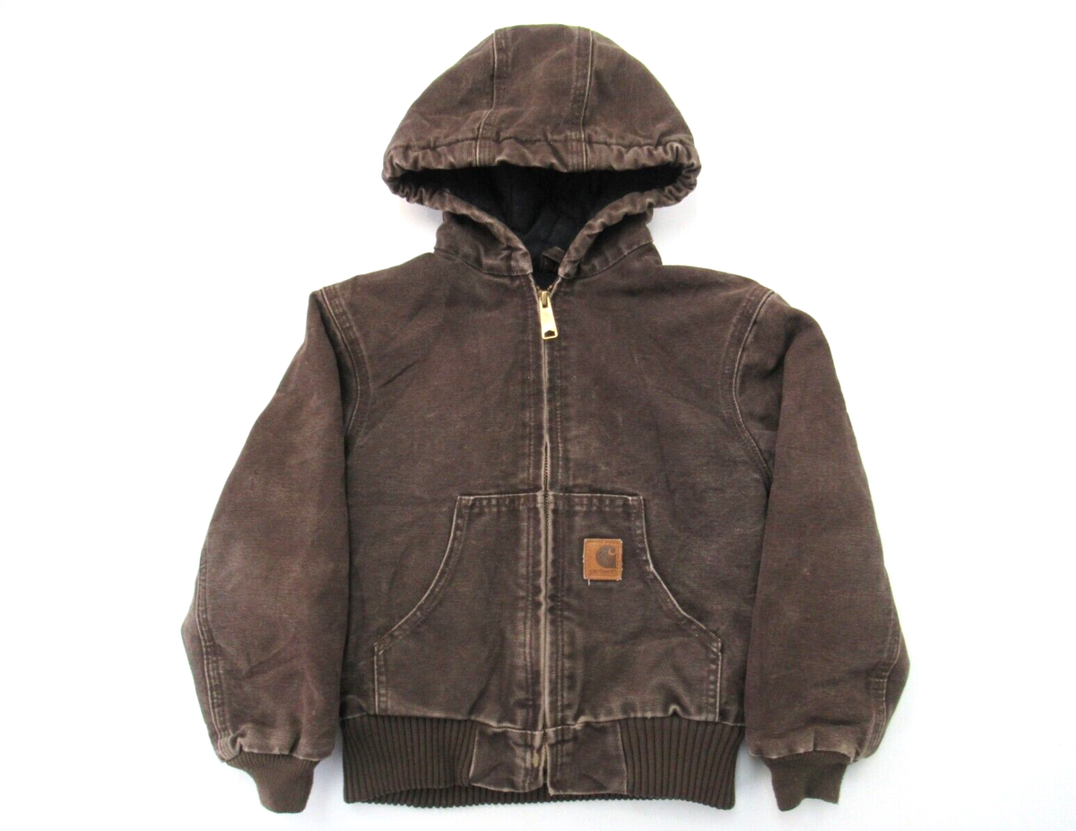 Caprhartt ジャケット Carhartt Jacket Kids 6 Brown Duck Canvas Zipper Hooded