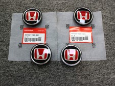 Set 4 tappi centrali ruota 62 mm NERO LUCIDO ROSSO per Honda Accord CR-V 2023-2025