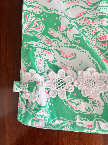 Lilly Pulitzer Corrie Skirt In Glenda Green Beach Bash 8 EUC - Picture 2 of 10
