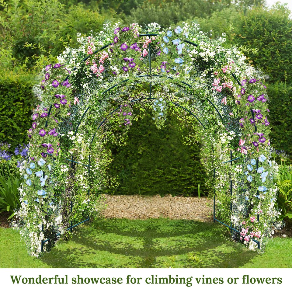 Large Size Steel Garden Arch Rose Arbor Climbing Plant Grape Support ...