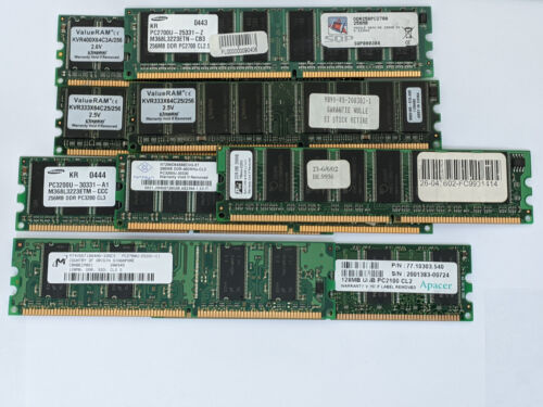 256Mb + 128Mb PC 2100/2700/3200 DDR Memory Lot - Picture 1 of 1