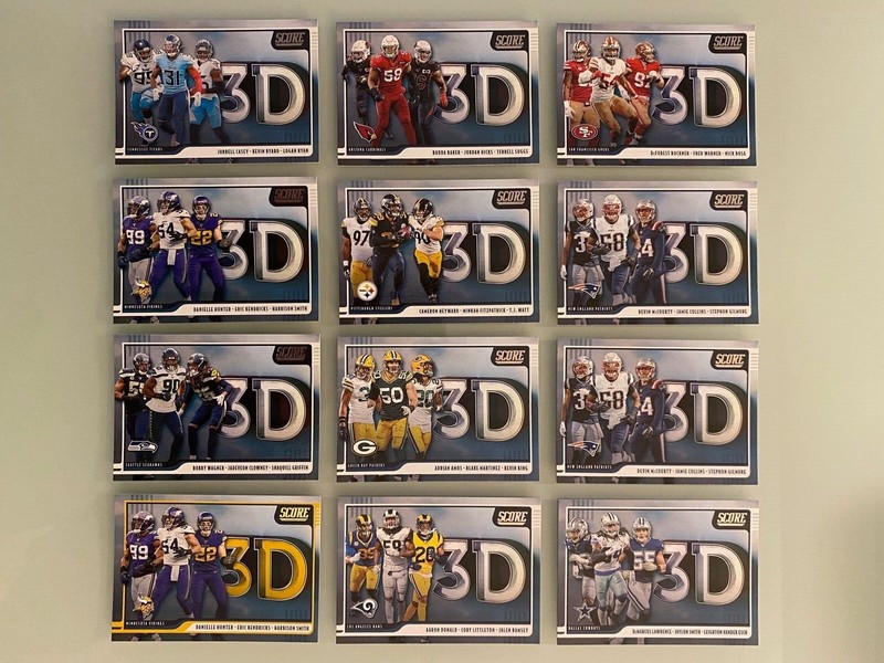 2020 Score 3D (Bosa, Suggs, Watt, Donald, Ramsey, Clowney) Lot of (12) NM/MT