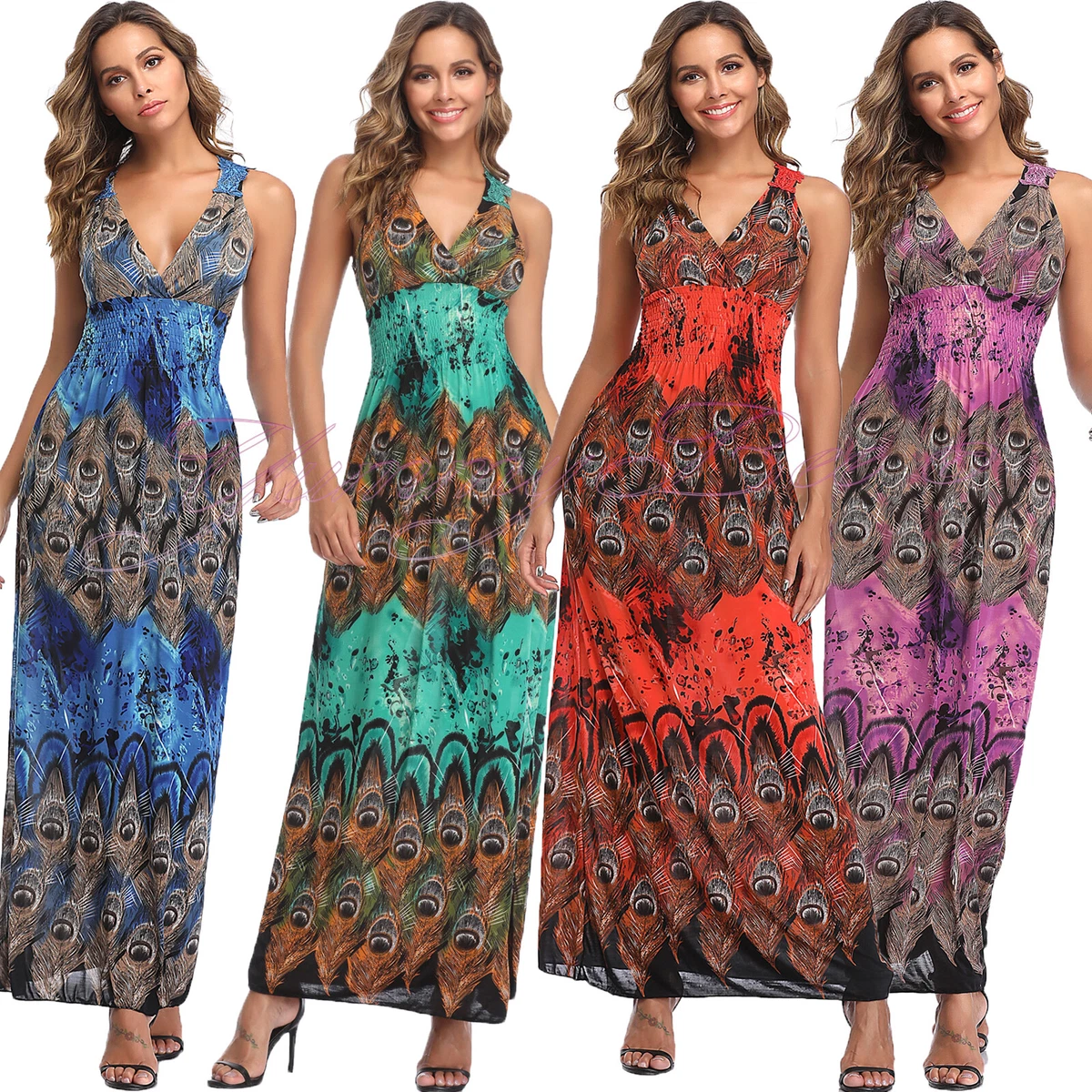 Maxi Dress Summer Dresses Beach Wedding Guest Holiday Plus Size 8-18 UK | eBay