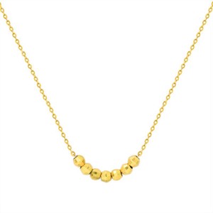 Authentic Woman 18K Gold Plated Beads Balls Charm Chain Necklace