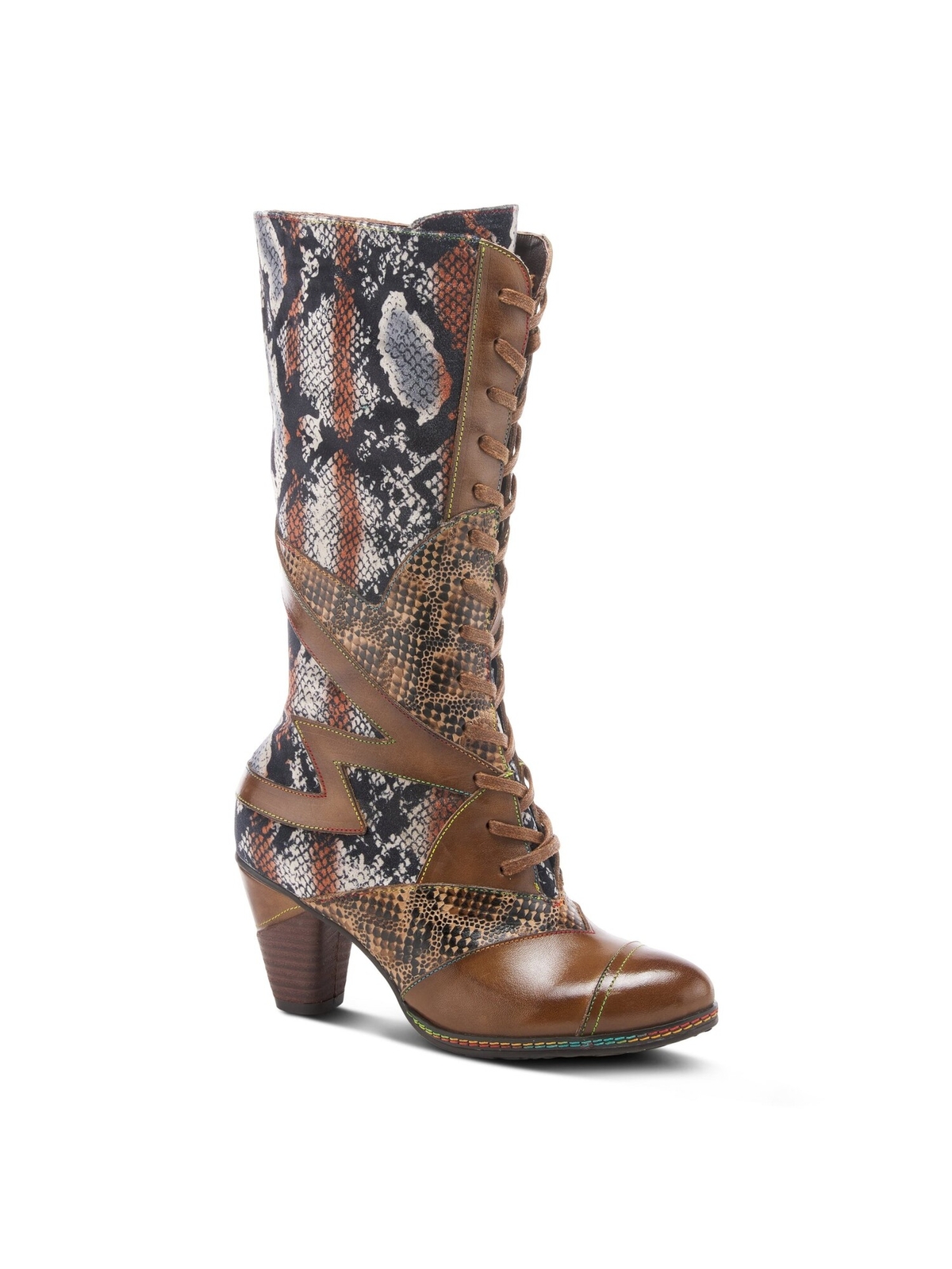 Женские коричневые сапоги на каблуке из Малаги и миндальной кожи L ARTISTE 42