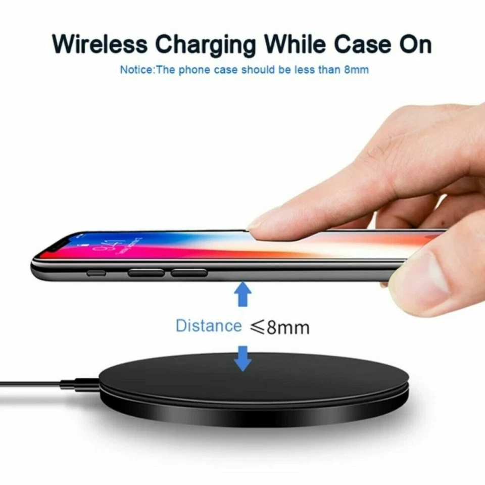 Wireless Fast Charger Charging Pad Dock For iPhone Samsung Android Cell Phone - Image 4 of 4