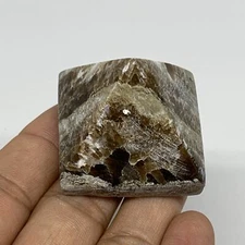 56.1g, 1.3"x1.6"x1.5" Chocolate/Gray Onyx Pyramid Gemstone @Morocco, B19023