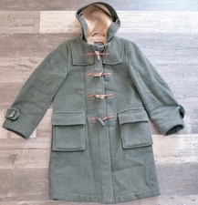 Vtg Gloverall Women's Original Duffle Coat Toggle Jacket Green Size Us 10 Wool