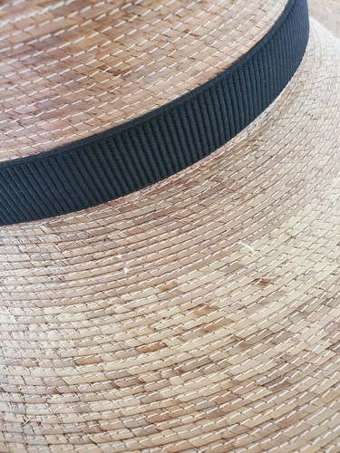 Women's TULA Hand Woven Straw Sun Hat Black Band Austin Texas Made in Mexico - Picture 9 of 21