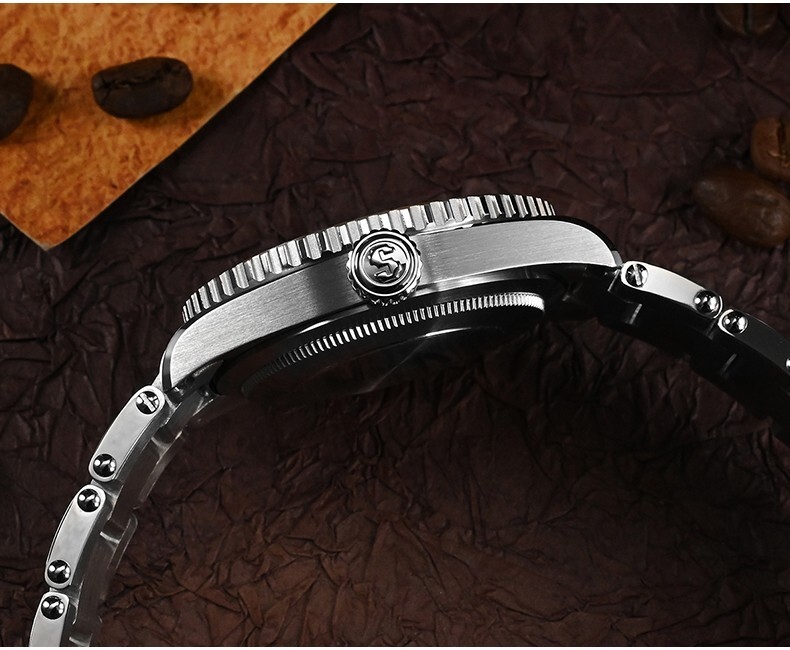 San Martin Diver Watch 38mm Vintage Retro Water Ghost Luxury Sapphire YN55A - Picture 7 of 10
