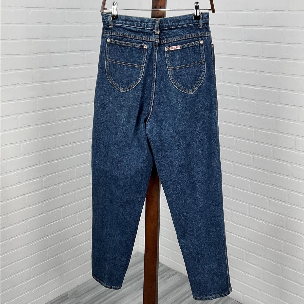 Sasson Jeans Women 14 27Wx30L Dark Blue Baggy Mom Tapered