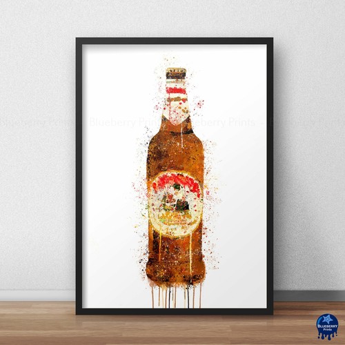 Birra Moretti Bierflasche Splatter Stil Kunstdruck, in 4 Größen erhältlich. - Bild 3 von 6