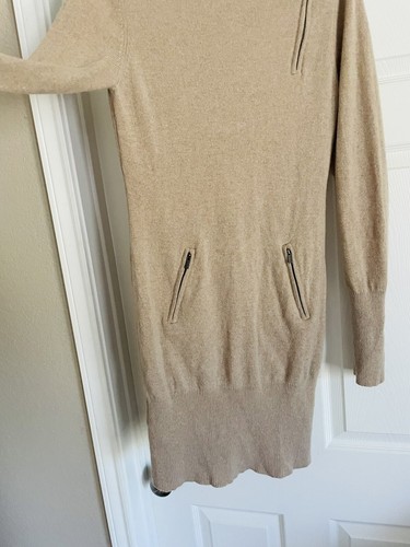 BCBG Maxazria L Caramel 100% Cashmere Cowl Poncho Sweater - Picture 4 of 6