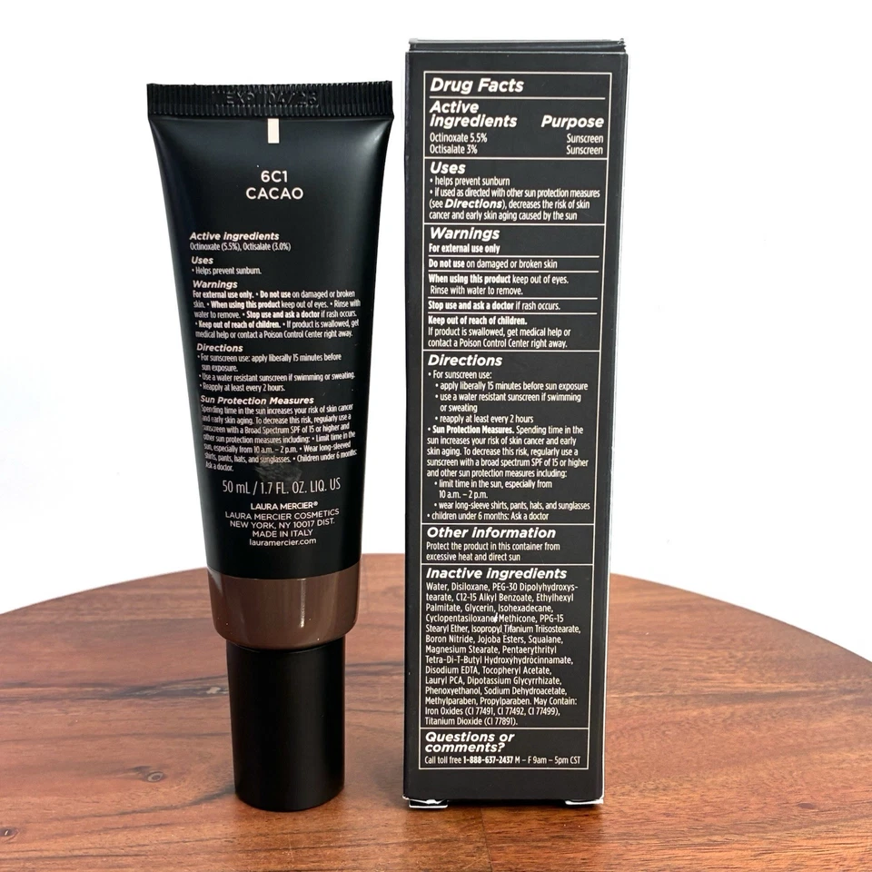 Laura Mercier Tinted Moisturizer Oil Free SPF 20 6C1 CACAO - 1.7oz - Exp 4/26 - Image 3 of 4