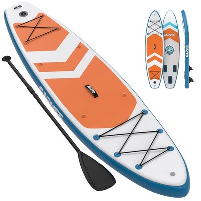 10.6ft Inflatable Stand Up Paddle Board, Wide Stable PVC SUP Board Non-Slip Deck