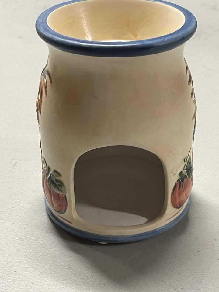 Yankee Candle Otoño Otoño Calabaza Rayas Doradas Cerámica Tealight Cera Quemador de Tarta Foto 2 de 4