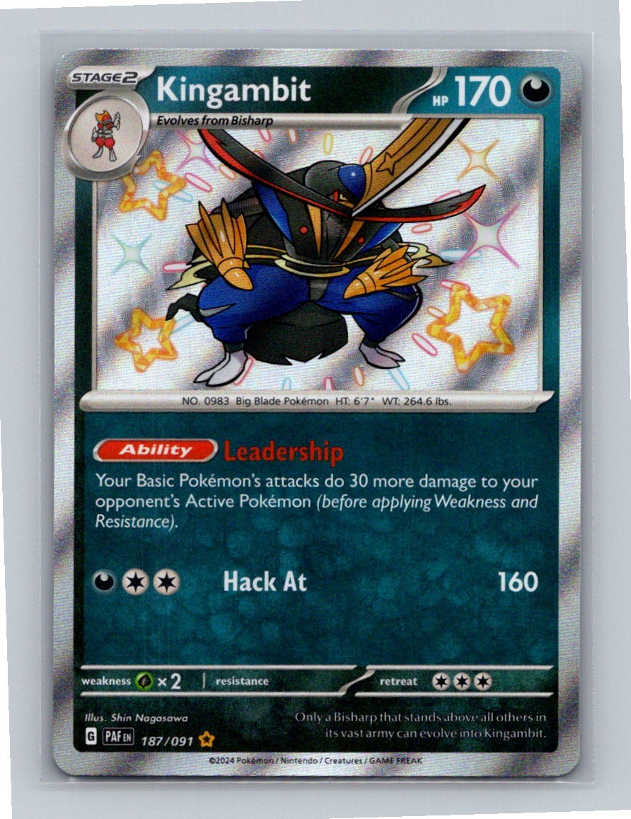 Kingambit Shiny Rare SV: Paldean Fates 187/091 NM