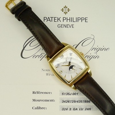 Patek Philippe Gondolo Calendario Jahreskalender mit Mondphase 18ct GG Automatik
