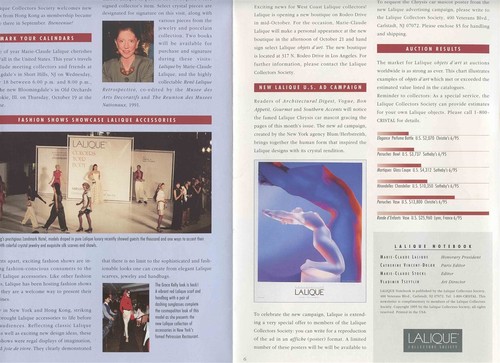 Lalique Notebook October 1995 Issue Sale Sothebys Flacon Vase Hommage Elephant - Picture 3 of 3