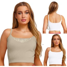 Womens Vest Performance Tops Basic Camisole Classical Cropped Gymnastics Folk