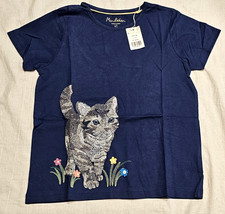 Mini Boden Superstitch Shirt Cat Navy NWT New 11-12