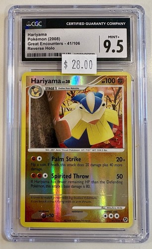 2008 Pokemon Great Encounters #41/106 Hariyama Reverse Holo Graded CGC 9.5 MINT+ - Bild 1 von 2