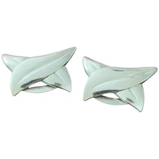 Vintage Brilliant Silver Metal Shoe Clips , Mid Century Shoe Buckles, Deadstock