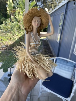 Ceramic Hula Girl Figurine Treasure Craft of Hawaii, Maui, 1980s Vintage,