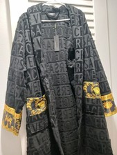 VERSACE HOME BAROQUE BATHROBE BLACK XL AND UP