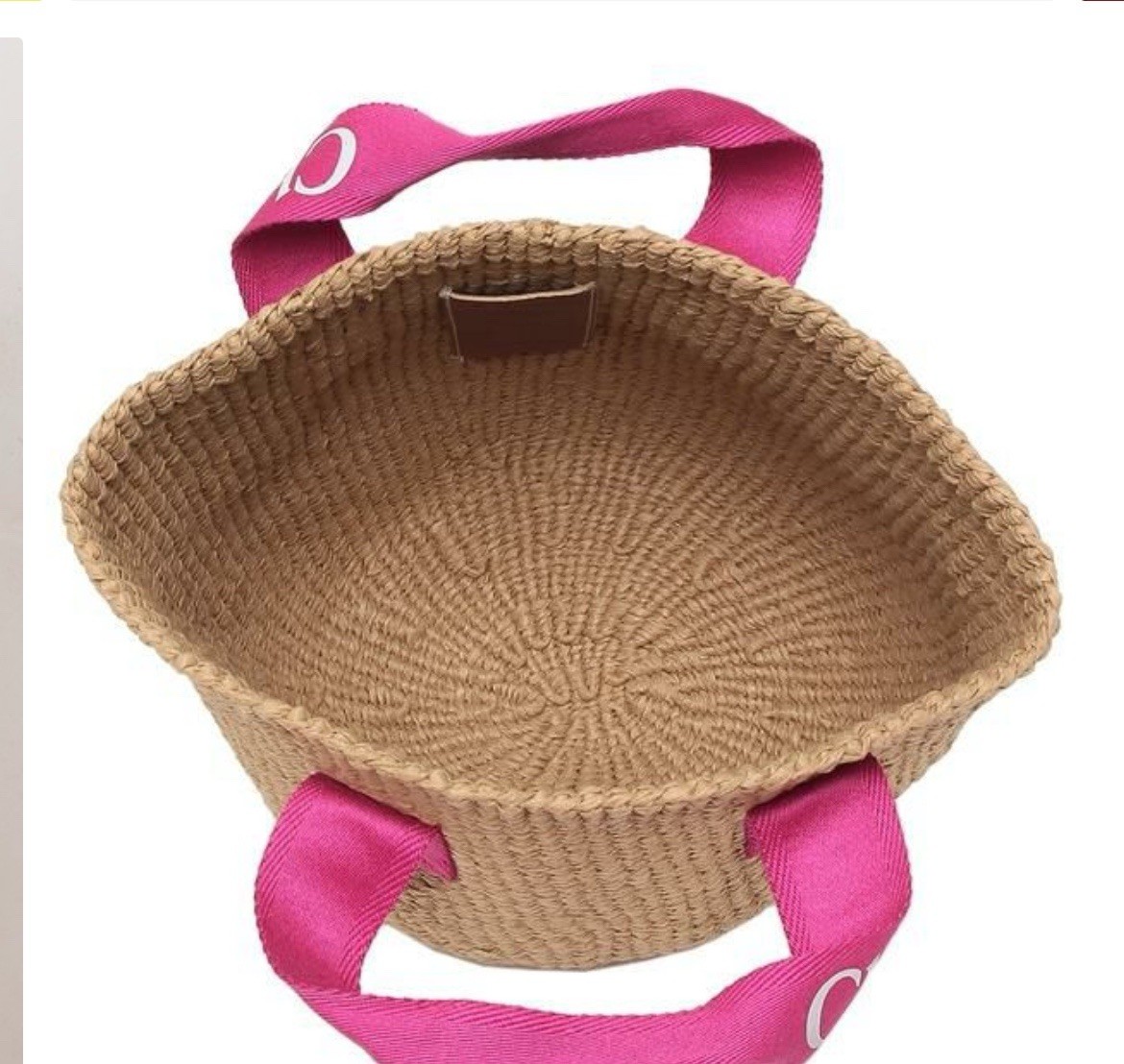 24PF new/Chloe x Mifukoスモールバケットバッグ Bag Pink Chloe x Mifuko Basket Bag Brown Pink Medium Handmade Style