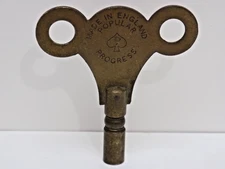 POPULAR PROGRESS - BRASS CLOCK WINDING KEY #6 - MADE IN ENGLAND