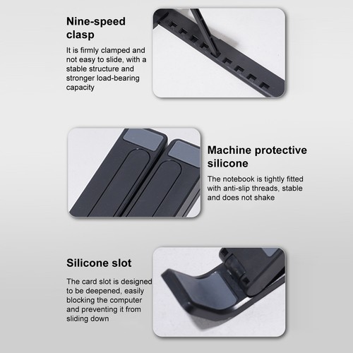 Adjustable Ergonomic Laptop Stand Riser Holder Portable with Height - Zdjęcie 7 z 12