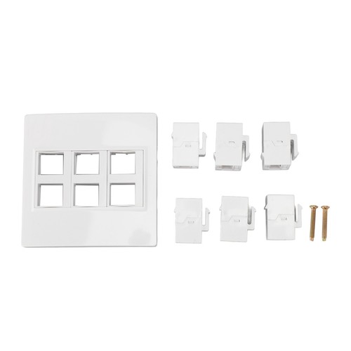 6 Port Cat 6 Ethernet Wall Plate Removable Female To Female Ethernet Wall Pl SAL - Photo 3/22