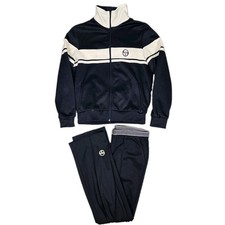 Vintage Sergio Tacchini Track Suit Men 40 Medium Navy White Damarindo Stripe 80s