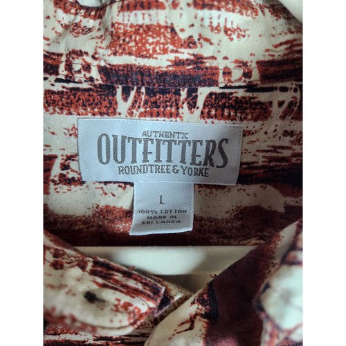 Roundtree & Yorke Herren Freizeit Button Down Hemd Gr. L Baumwolle Elch Print Jagd - Bild 4 von 7