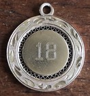 Vintage Sterling Silver Engraved 18 Round Charm Pendant Birthday Anniversary — photo 1