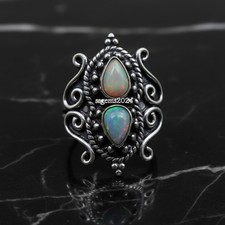 Ethiopian Opal Gemstone 925 Sterling Silver Ring Handmade Jewelry Ring For Gift