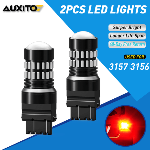 2X 3157 3057 Red Strobe LED Signal Brake Tail Light Bulbs Blink Flash Error Free