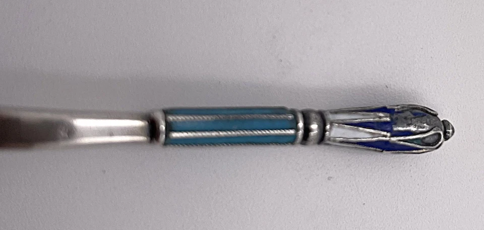 Cuchara rusa de esmalte y plata I. Saltykov de finales del siglo XIX Foto 3 de 4