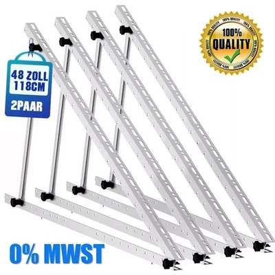 GOOWAY 4X PV Halterung 118cm Balkonkraftwerk Solarmodul Flachdach 0°-90° Aufständerung