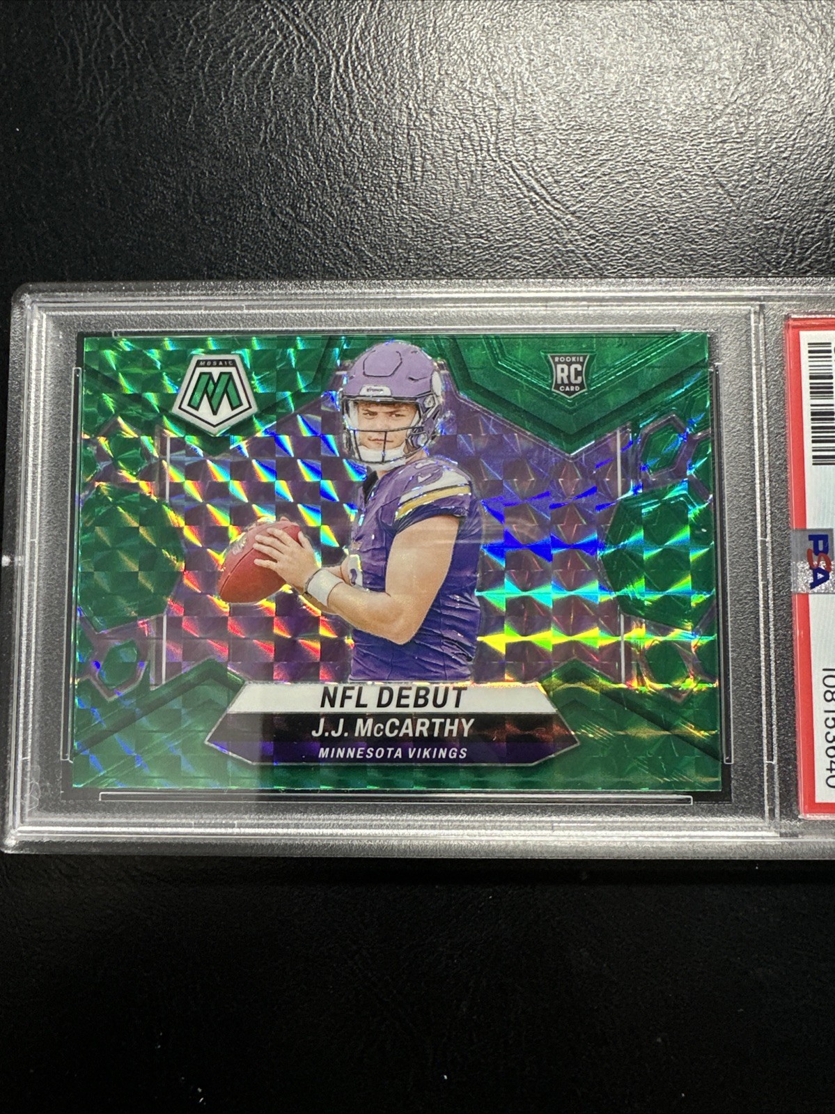 2024 Panini Mosaic 275 JJ McCarthy NFL Debut Green Mosaic RC PSA GEM MT 10